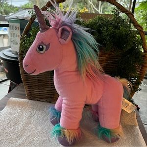 Build a bear pink rainbow unicorn plush